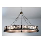 Meyda Tiffany 8 Light 48" Wide Pendant with Handmade Shade Antique Copper
