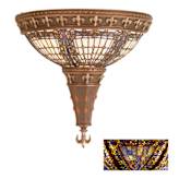Meyda Tiffany Stained Glass / Tiffany Two Light 17"h x 18"w Wall Washer Mahogany Bronze