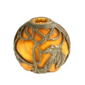 Meyda Tiffany Amber Glass Orb Shade from the Rose Collection Polished Brass