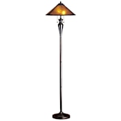 Meyda Tiffany Amber Mica Floor Lamp from the Dirk Van Erp Collection Mahogany Bronze