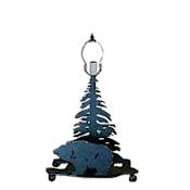 Meyda Tiffany Single Light Up Lighting Table Lamp Base from the Grizzly Bear Collection Black