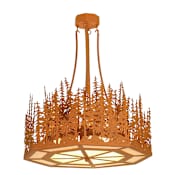Meyda Tiffany 4 Light 30" Wide Pendant with Handmade Shade Earth