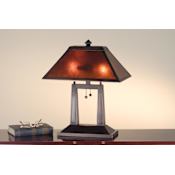 Meyda Tiffany Craftsman / Mission Table Lamp from the Bungalow Collection Tiffany Glass