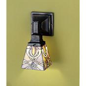Meyda Tiffany Glasgow Bungalow 7" Wide Single Light Wall Sconce with Stained Glass Shade Tiffany Glass