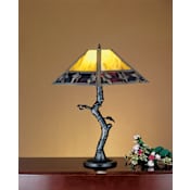 Meyda Tiffany Carved Branch Table Lamp from the Maple Leaf Collection Mahogany Bronze