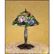 Meyda Tiffany Stained Glass / Tiffany Accent Table Lamp from the Tiffany Rosebush Collection Tiffany Glass
