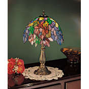 Meyda Tiffany Vintage Stained Glass / Tiffany Accent Table Lamp from the Floral Trellis Collection Tiffany Glass