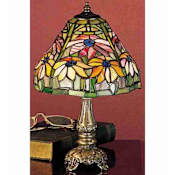 Meyda Tiffany Stained Glass / Tiffany Accent Table Lamp from the Tiffany Poinsettia Collection Tiffany Glass