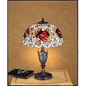 Meyda Tiffany Stained Glass / Tiffany Table Lamp from the Renaissance Rose Collection Tiffany Glass