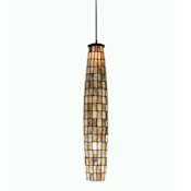 Meyda Tiffany Single Light 6-1/2" Wide Mini Pendant with Handmade Shade Mahogany Bronze