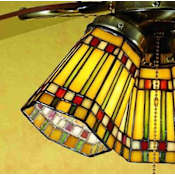 Meyda Tiffany Stained Glass / Tiffany Fan Light Kit Glassware from the Prairie Corn Collection Tiffany Glass