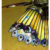 Meyda Tiffany Stained Glass / Tiffany Fan Light Kit Glassware from the Jeweled Peacock Collection Tiffany Glass