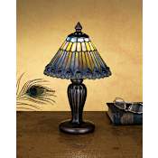 Meyda Tiffany Stained Glass / Tiffany Accent Table Lamp from the Jeweled Peacock Collection Tiffany Glass