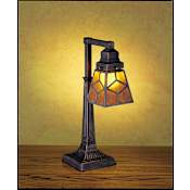 Meyda Tiffany Craftsman / Mission Accent Table Lamp from the Mica Missions Collection Tiffany Glass