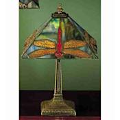 Meyda Tiffany Stained Glass Vintage Tiffany Accent Table Lamp from the Prairie Dragonfly Collection Tiffany Glass