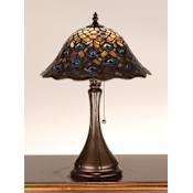 Meyda Tiffany Stained Glass / Tiffany Accent Table Lamp from the Peacock Feather Collection Tiffany Glass
