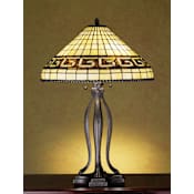 Meyda Tiffany Stained Glass / Tiffany Table Lamp from the Greek Key Collection Tiffany Glass