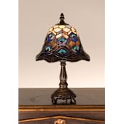 Meyda Tiffany Stained Glass / Tiffany Accent Table Lamp from the Peacock Feather Collection Tiffany Glass