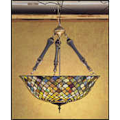 Meyda Tiffany 3 Light 24" Wide Pendant with Handmade Shade Tiffany Glass