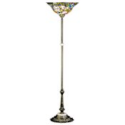 Meyda Tiffany Stained Glass / Tiffany Torchiere Lamp from the Tiffany Rosebush Collection Tiffany Glass