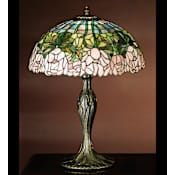 Meyda Tiffany Stained Glass / Tiffany Table Lamp from the Cabbage Rose Collection Tiffany Glass