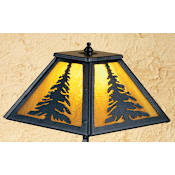 Meyda Tiffany Accent Table Lamp from the Pine Tree Collection Black / Honey Art Glass