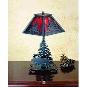 Meyda Tiffany Lamps Table Lamps Table Lamps from the Moose series Black / Honey Art Glass