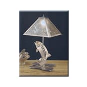 Meyda Tiffany Table Lamp from the Fish Du Jour Collection Antique Copper / Silver Mica