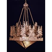 Meyda Tiffany 2 Light 20" Wide Pendant with Handmade Shade Antique Copper / Silver Mica
