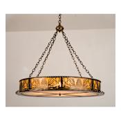 Meyda Tiffany 4 Light 42" Wide Pendant with Handmade Shade Antique Copper