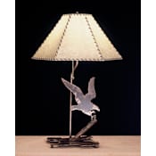 Meyda Tiffany Bald Eagle Landing Table Lamp from the Old Forge Collection Antique Copper