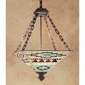Meyda Tiffany 4 Light 17" Wide Pendant with Handmade Shade Tiffany Glass
