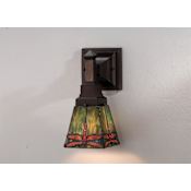 Meyda Tiffany Stained Glass / Tiffany Down Lighting Wall Sconce from the Prairie Dragonfly Collection Tiffany Glass