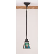 Meyda Tiffany Stained Glass / Tiffany Mini Pendant from the Comanche Mission Collection Tiffany Glass