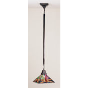 Meyda Tiffany Single Light 10" Wide Mini Pendant with Handmade Shade Tiffany Glass