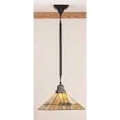 Meyda Tiffany Single Light 13" Wide Pendant with Handmade Shade Tiffany Glass