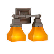 Meyda Tiffany 13" Wide 2 Light Vanity Light with Frosted Glass Shades Bronze