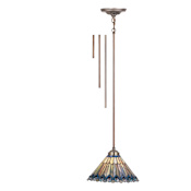 Meyda Tiffany Single Light 12" Wide Pendant with Handmade Shade Tiffany