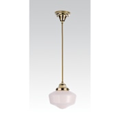 Meyda Tiffany Single Light "Schoolhouse" Mini Pendant Polished Brass