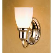 Meyda Tiffany 4" Wide Single Light Wall Sconce with Opal Glass Shade Polished Nickel