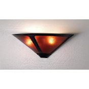 Meyda Tiffany Dirk Van Erp 17" Wide 2 Light Wall Washer with Mica Glass Shade Amber Mica