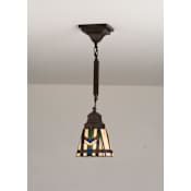Meyda Tiffany Single Light 5" Wide Mini Pendant with Handmade Shade Mahogany Bronze
