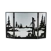 Meyda Tiffany Fire Place Screen from the Quiet Pond Collection Timeless Bronze