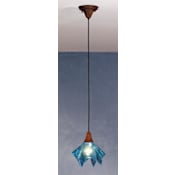 Meyda Tiffany Single Light Mini Pendant from the Metro Handkerchief Collection Fused Iridescent Blue