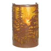Meyda Tiffany Tall Pines 6" Wide 2 Light Wall Washer with Mica Glass Shade Craftsman Brown