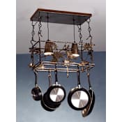 Meyda Tiffany Oak Leaves Pot Rack Antique Copper
