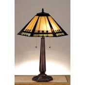 Meyda Tiffany Craftsman / Mission Table Lamp from the Albuquerque Collection Mahogany Bronze