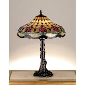 Meyda Tiffany 1 Light Table Lamp With Tiffany Accent Shade Mahogany Bronze