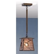 Meyda Tiffany Single Light 10" Wide Mini Pendant with Handmade Shade Antique Copper