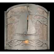 Meyda Tiffany Two Light Ambient Lighting Wall Washer from the Sailboat Collection Nickel